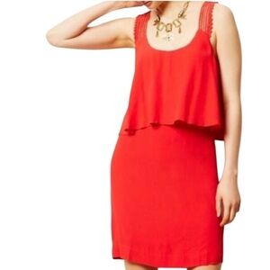 NWT MAEVE Tisana Crochet Strap Layered Mini Dress Size 4